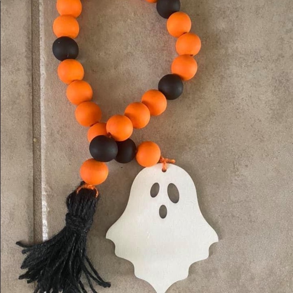 Halloween wood bead garland
